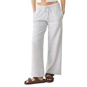 Stradivarius Wide Leg Jogger Trouser in Gray, Size M